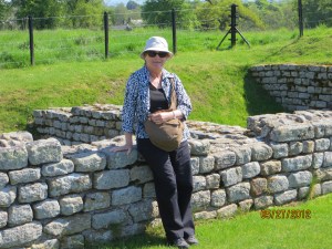 Tourist resting at Roman Fort