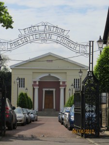 Gate to the first Presbyterian Church in Antrim