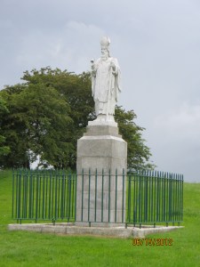 I think St. Patrick is holding the Shamrock, his teaching tool.
